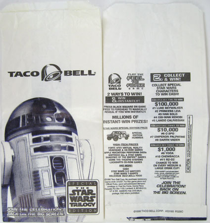 STAR WARS Taco Bell Kids Meal Premium Toy Set RARE 1996  